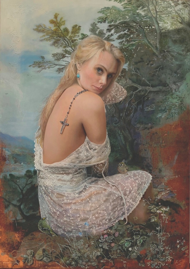 The Coronation, 2020 – Oil on Panel, 94 x 67 cm – Ginny Page